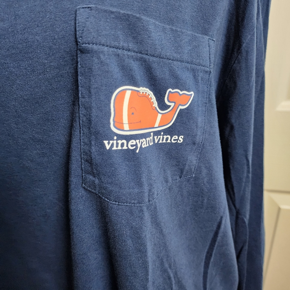 Vineyard Vines Football Whale Long-Sleeve Pocket Tee - Picture 9 of 11